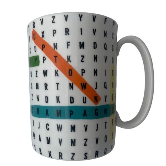 Kate Spade for Lenox Say The Word Mug Word Search Pattern 12 oz Coffee Tea Mug - Picture 2 of 10